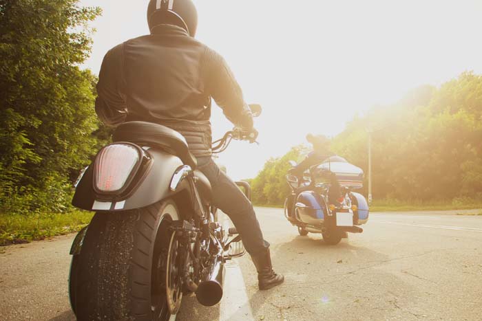 Riding a motorbike
